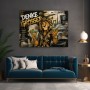 Erfolgs-Löwe in Gold – Leinwandbild als Poster im Street-Art-Stil