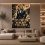 Disziplin schlägt Talent Wandbild Poster mit Löwen-Motiv