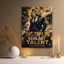 Disziplin schlägt Talent Wandbild Poster mit Löwen-Motiv