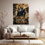Disziplin schlägt Talent Wandbild Poster mit Löwen-Motiv