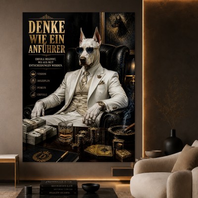 Denke wie ein Anführer – Luxus Wandbild als Gallery Leinwand