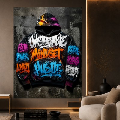 Unstoppable Mindset Street-Art Wandbild als Gallery Leinwand