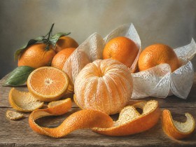 Mandarinen-Stillleben als Leinwand & Acrylbild