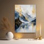 Goldene Bergstille – Leinwand Wandbild mit alpinem See