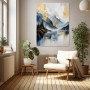 Goldene Bergstille – Leinwand Wandbild mit alpinem See