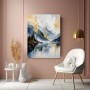 Goldene Bergstille – Leinwand Wandbild mit alpinem See
