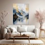 Goldene Bergstille – Leinwand Wandbild mit alpinem See