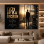 Every Day Is a Decision – motivierendes Wandbild & Poster mit Dubai Skyline