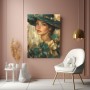 Elegante Dame in Smaragd und Gold – Leinwandbild Wandbild