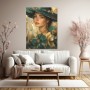 Elegante Dame in Smaragd und Gold – Leinwandbild Wandbild
