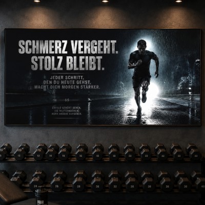 Schmerz vergeht Stolz bleibt Wandbild als Poster für Sport Motivation