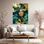 Elegantes Porträt in Türkis und Gold – Wandbild Poster