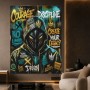 Motivation Street Art Wandbild – Canvas Print mit Maskenfigur