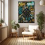 Motivation Street Art Wandbild – Canvas Print mit Maskenfigur