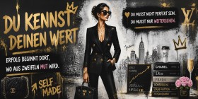 Selfmade Boss Lady – Modernes Wandbild als Poster