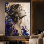 Elegantes Frauenporträt mit Blüten – Leinwand & Acrylbild