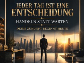 Motivation über der Skyline – Leinwandbild und Poster für Business-Räume