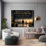 Motivation über der Skyline – Leinwandbild und Poster für Business-Räume