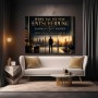 Motivation über der Skyline – Leinwandbild und Poster für Business-Räume
