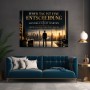 Motivation über der Skyline – Leinwandbild und Poster für Business-Räume