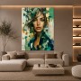 Smaragdgrüne Muse – Modernes Wandbild als Leinwandbild