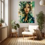 Smaragdgrüne Muse – Modernes Wandbild als Leinwandbild