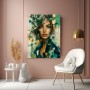 Smaragdgrüne Muse – Modernes Wandbild als Leinwandbild