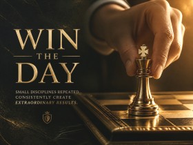 Win the Day Schach Motivation Leinwandbild Poster