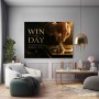Win the Day Schach Motivation Leinwandbild Poster