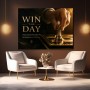 Win the Day Schach Motivation Leinwandbild Poster