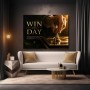Win the Day Schach Motivation Leinwandbild Poster