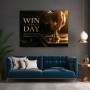 Win the Day Schach Motivation Leinwandbild Poster