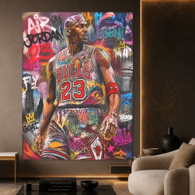 Basketball-Legende 23 – Modernes Wandbild als Gallery Print