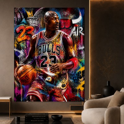 Basketball-Legende 23 Wandbild auf Gallery Leinwand