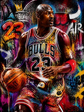 Basketball-Legende 23 Wandbild auf Gallery Leinwand