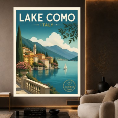 Lake Como Italy – Modernes Wandbild als Fine Art Print