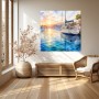 Sonnenhafen mit Segelboot – Wandbild & Poster in Aquarelloptik