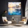 Sonnenhafen mit Segelboot – Wandbild & Poster in Aquarelloptik