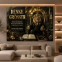 Denke Größer – Luxus Wandbild als Leinwandbild mit Löwenkönig in Gold