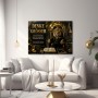 Denke Größer – Luxus Wandbild als Leinwandbild mit Löwenkönig in Gold