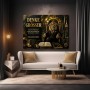 Denke Größer – Luxus Wandbild als Leinwandbild mit Löwenkönig in Gold