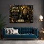 Denke Größer – Luxus Wandbild als Leinwandbild mit Löwenkönig in Gold