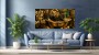 Goldener Löwe im Empire-Stil – Leinwandbild als Luxus Wandbild