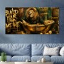 Goldener Löwe im Empire-Stil – Leinwandbild als Luxus Wandbild
