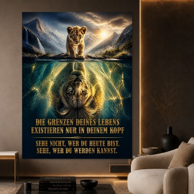 Grenzen im Kopf – motivierendes Leinwandbild als Modernes Wandbild