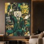 Think Big Löwe – Designer Wandbild als Leinwandbild in Gold & Smaragd