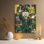 Think Big Löwe – Designer Wandbild als Leinwandbild in Gold & Smaragd
