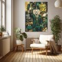 Think Big Löwe – Designer Wandbild als Leinwandbild in Gold & Smaragd