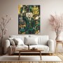 Think Big Löwe – Designer Wandbild als Leinwandbild in Gold & Smaragd