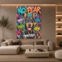 Modernes Wandbild „No Fear Dobermann“ – Leinwandbild im Street-Art-Stil